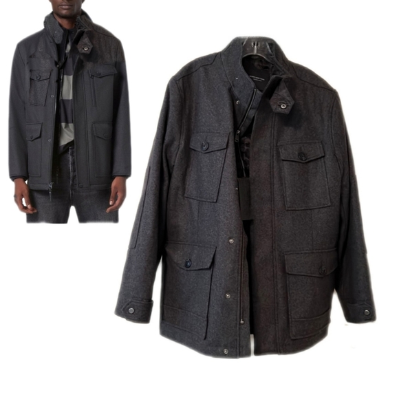 Marc New York Other - Marc New York Men's Charcol Gray Wool Blend Quilt Insulated Barn/Field Coat Sz M